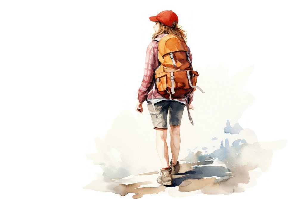 A woman backpacker walking adult backpacking. AI generated Image by rawpixel.