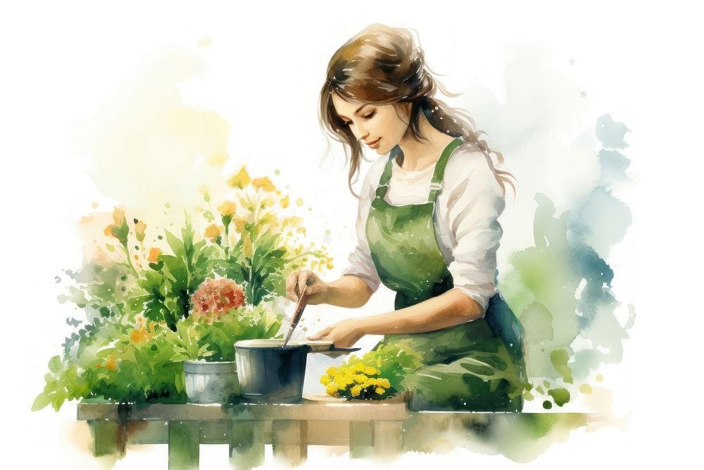 A woman gardening adult food creativity. AI generated Image by rawpixel.
