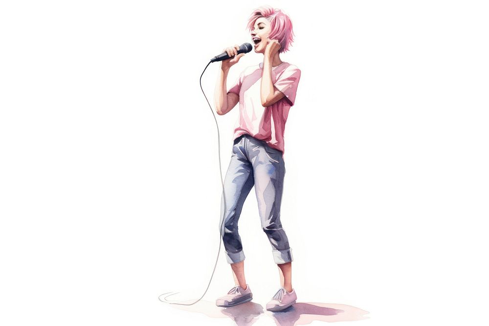 Microphone footwear musician cartoon. AI generated Image by rawpixel.