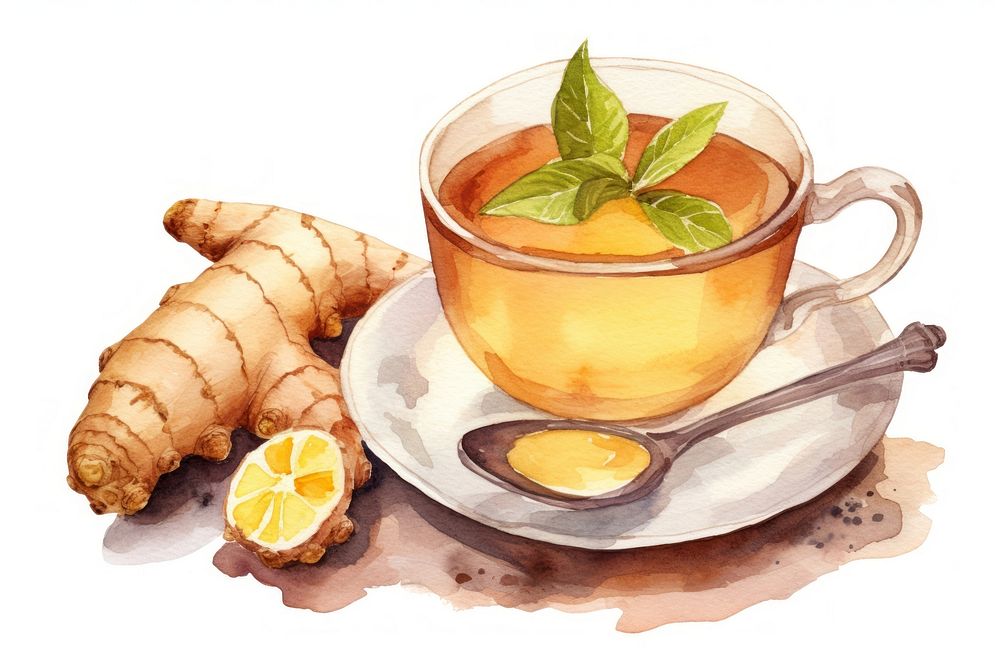 Hot ginger tea food drink herbs. AI generated Image by rawpixel.