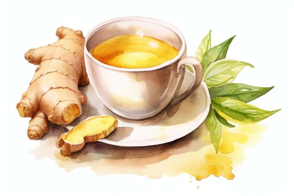 Hot ginger tea food plant herbs. AI generated Image by rawpixel.
