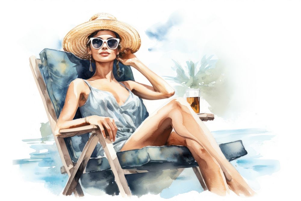 Woman relaxing at a spa sunbathing adult refreshment. AI generated Image by rawpixel.