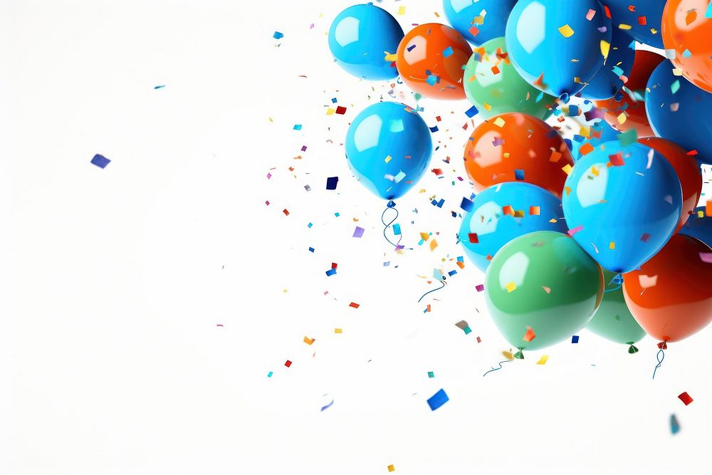 Balloon confetti backgrounds celebration. AI generated Image by rawpixel.
