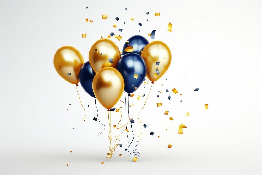 Confetti balloon celebration anniversary. AI generated Image by rawpixel.