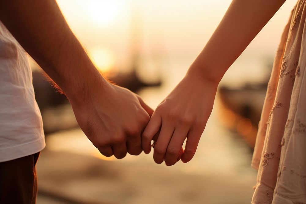 Couple Holding hands love holding hands togetherness. AI generated Image by rawpixel.