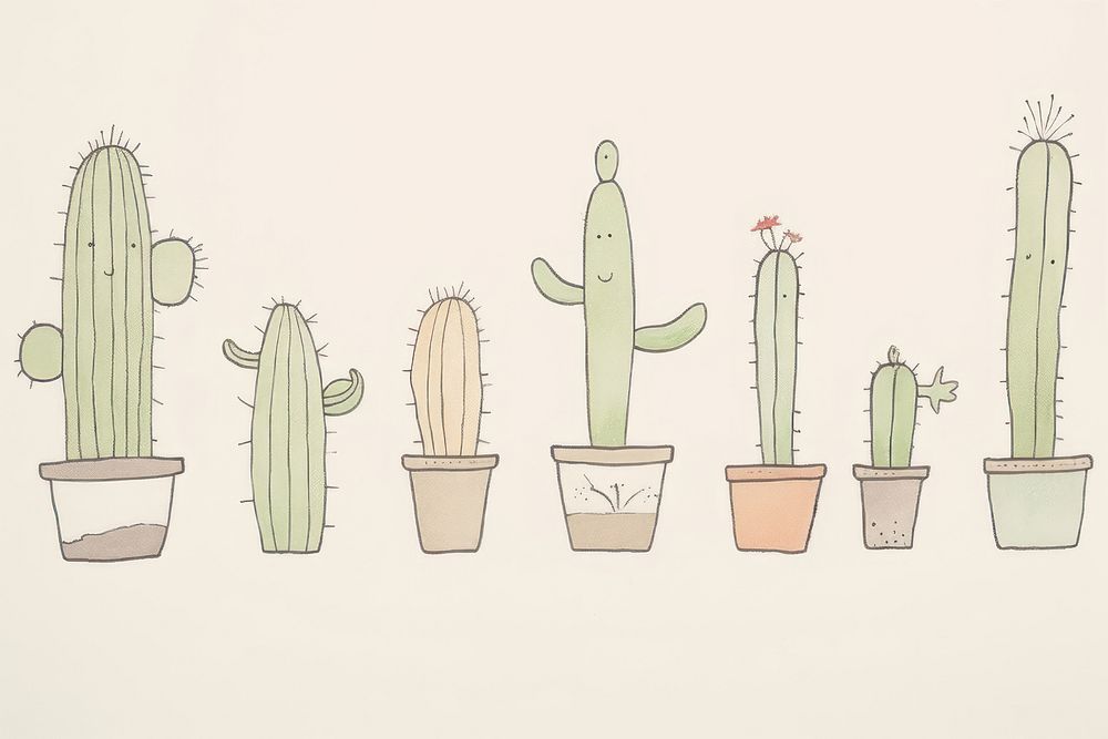 Cactus plant creativity flowerpot. AI generated Image by rawpixel.