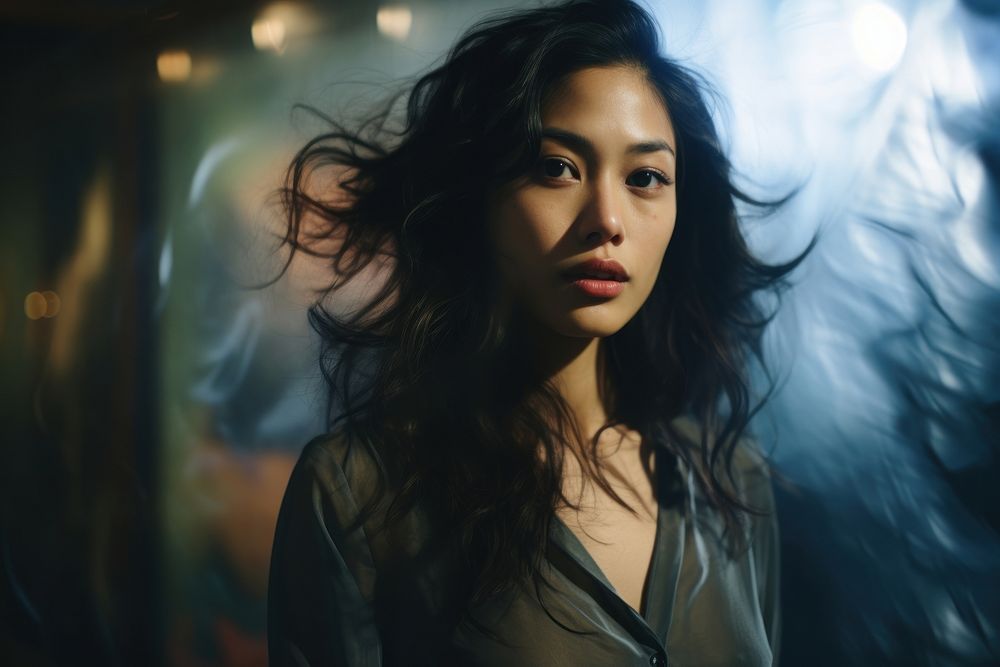 Half-american asian woman portrait photography adult contemplation. AI generated Image by rawpixel.