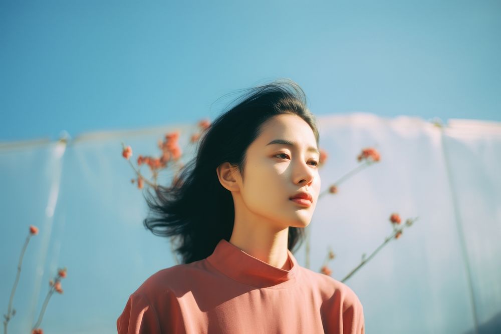 A young chinese woman adult contemplation hairstyle. AI generated Image by rawpixel.