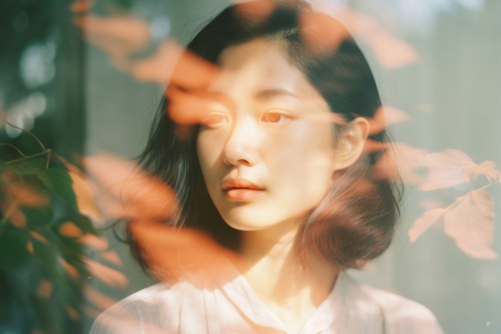 A young chinese woman photography portrait contemplation. AI generated Image by rawpixel.