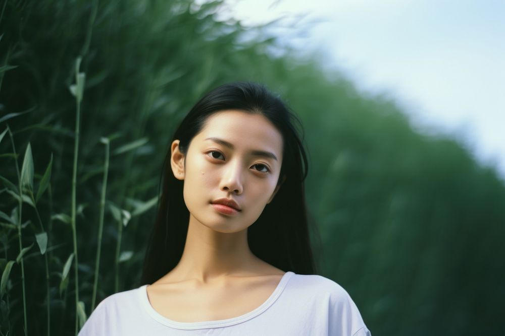 A young chinese woman adult contemplation relaxation. AI generated Image by rawpixel.