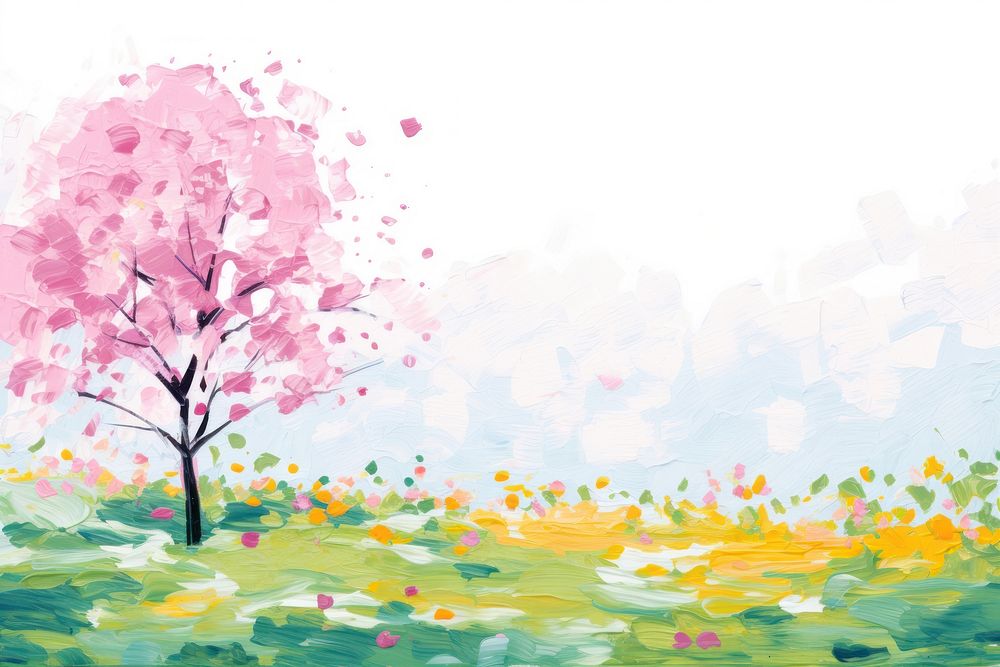 Spring scene painting backgrounds outdoors. AI generated Image by rawpixel.