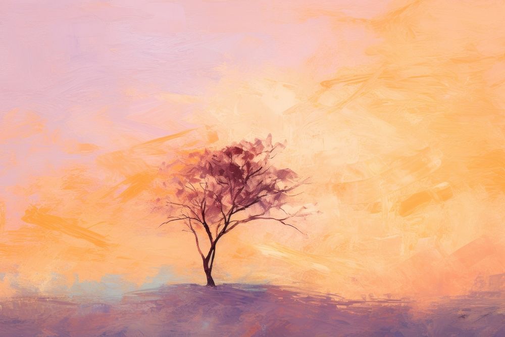 Tree painting backgrounds outdoors. AI generated Image by rawpixel.