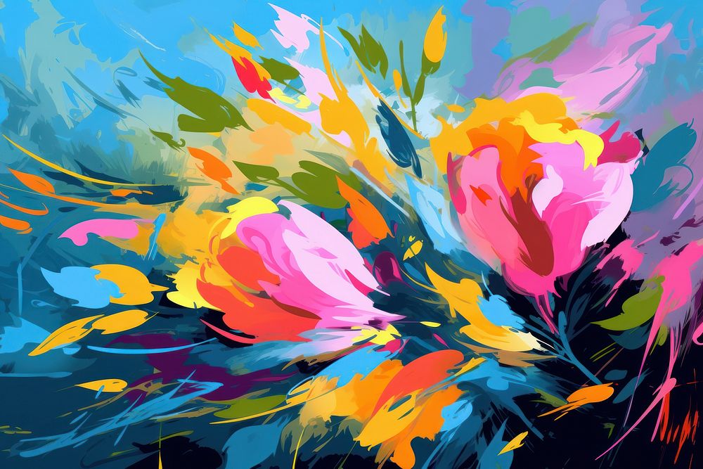 Foral feild painting pattern art. AI generated Image by rawpixel.