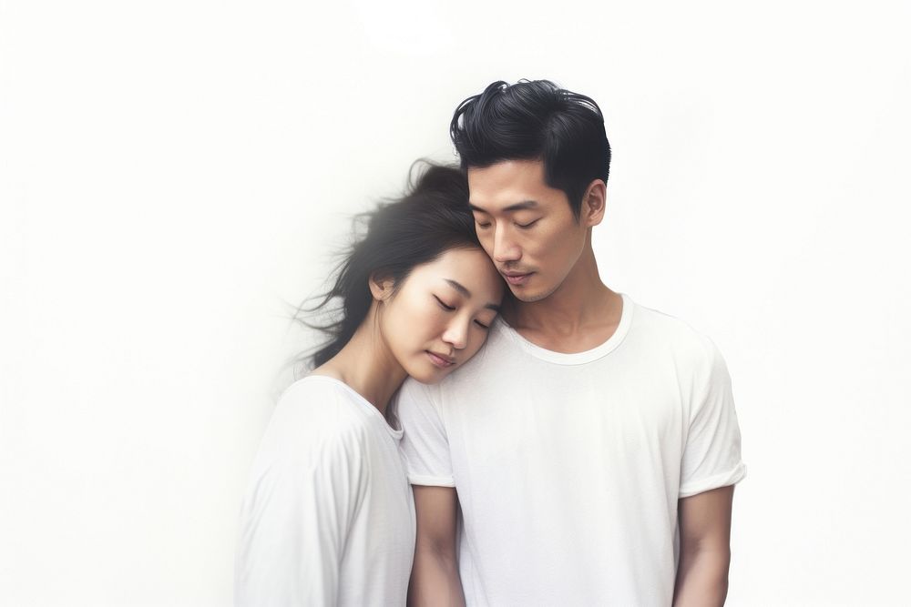 Asian couple portrait adult white. AI generated Image by rawpixel.