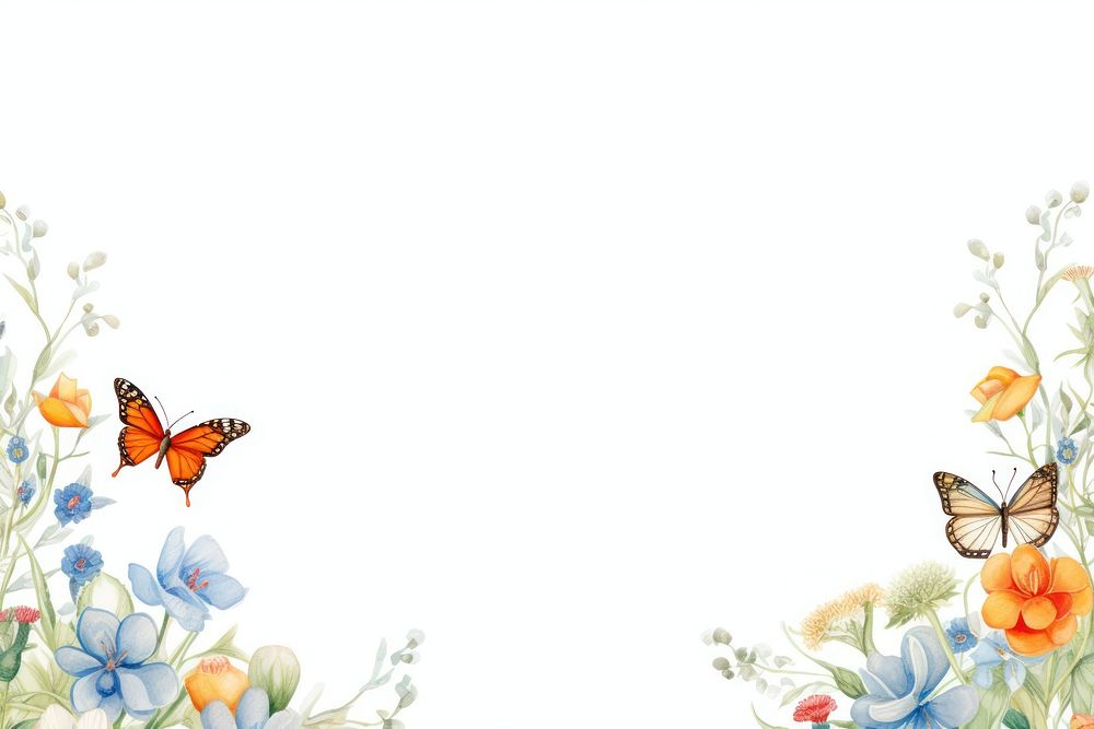 Butterfly backgrounds pattern flower. AI generated Image by rawpixel.