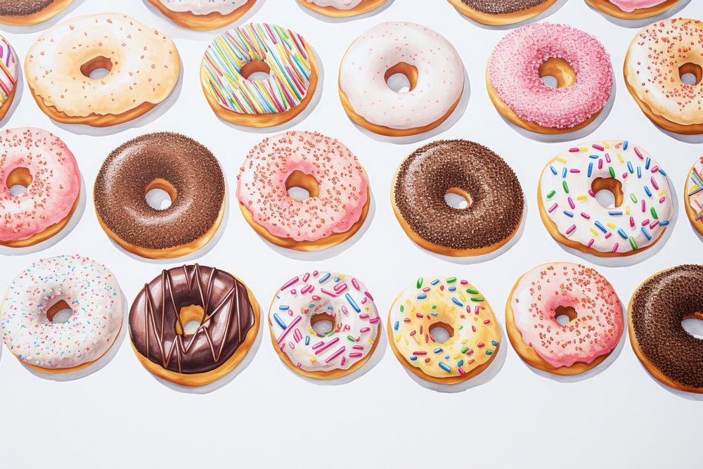 Donuts food confectionery sprinkles. AI generated Image by rawpixel.