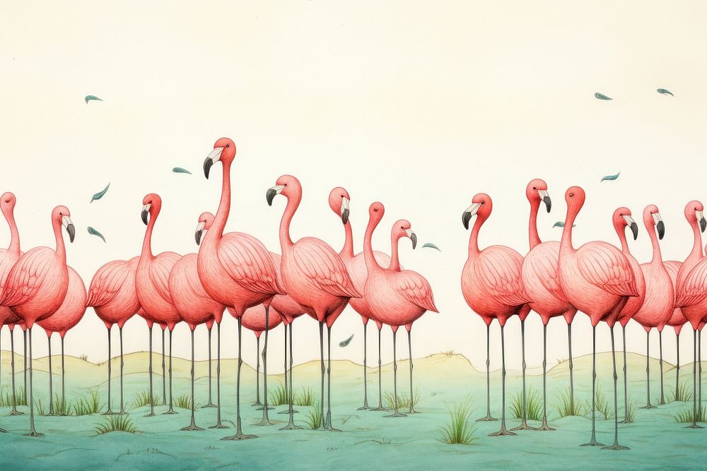 Flamingos animal bird spoonbill. AI generated Image by rawpixel.