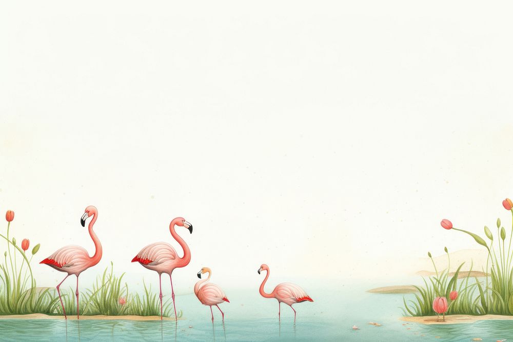 Flamingos animal bird spoonbill. AI generated Image by rawpixel.