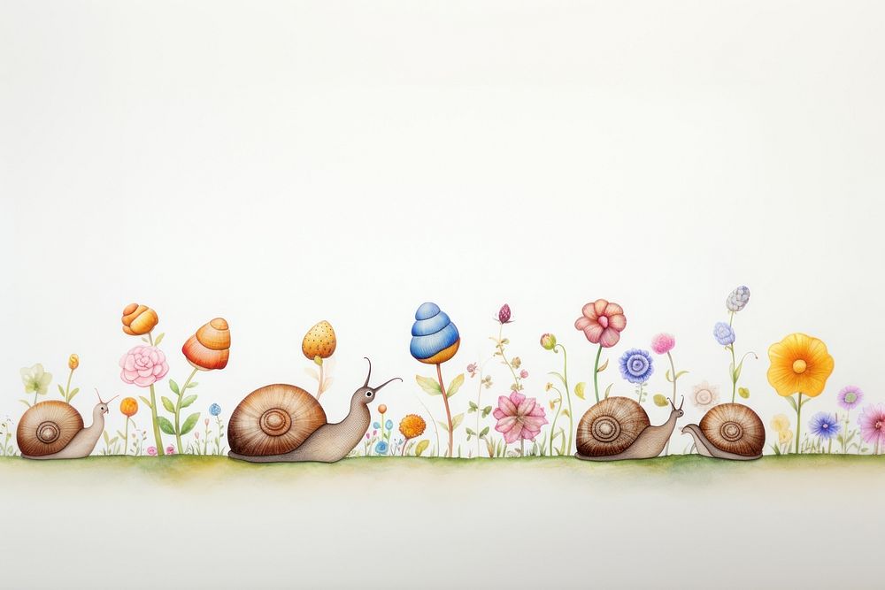 Snails invertebrate creativity decoration. AI generated Image by rawpixel.