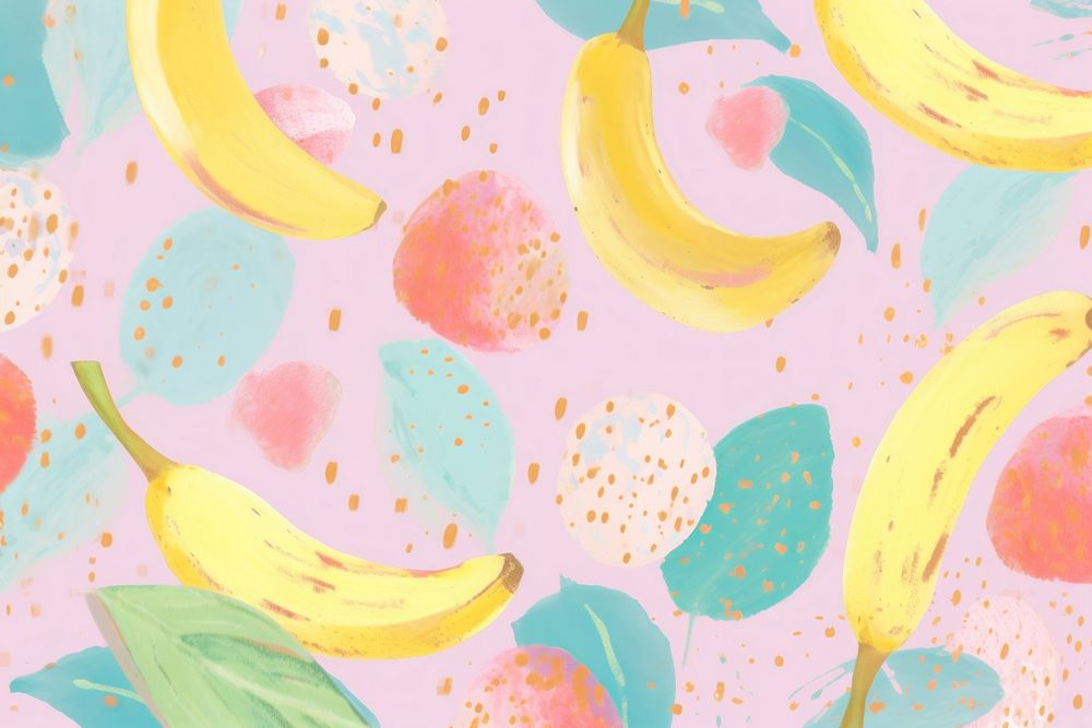 Banana painting fruit plant. AI generated Image by rawpixel.