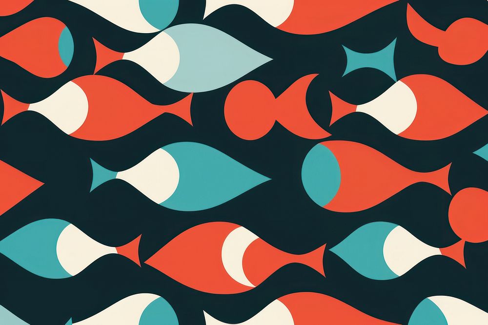 Fish pattern backgrounds repetition. AI generated Image by rawpixel.