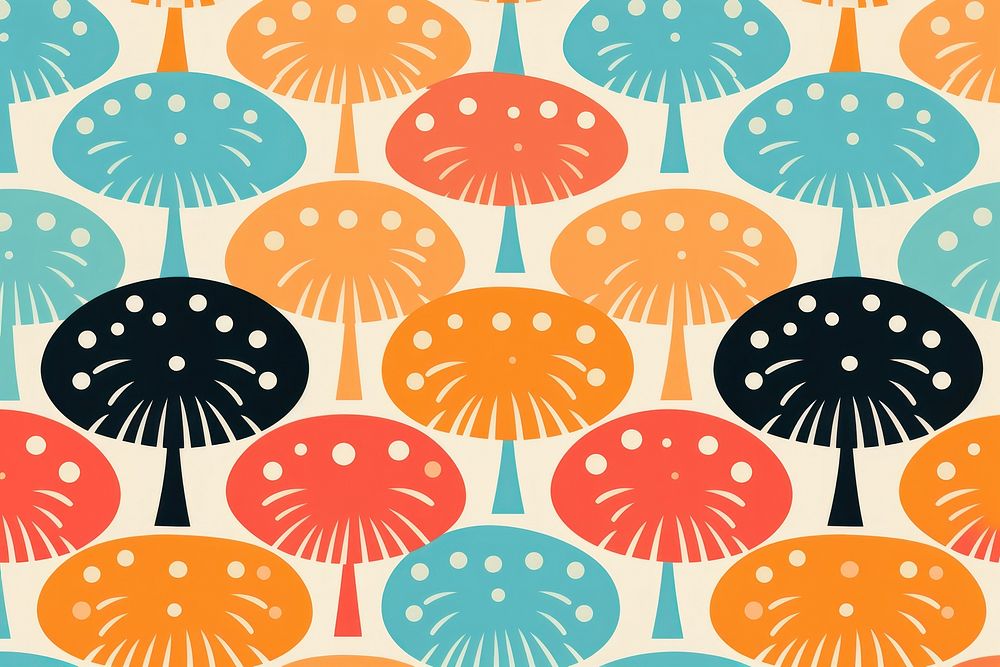 Mushroom pattern backgrounds repetition. AI generated Image by rawpixel.