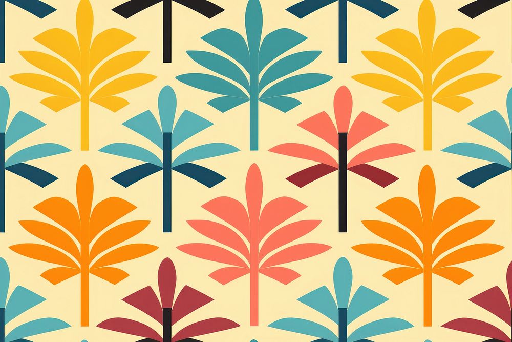 Palm tree pattern backgrounds art. AI generated Image by rawpixel.