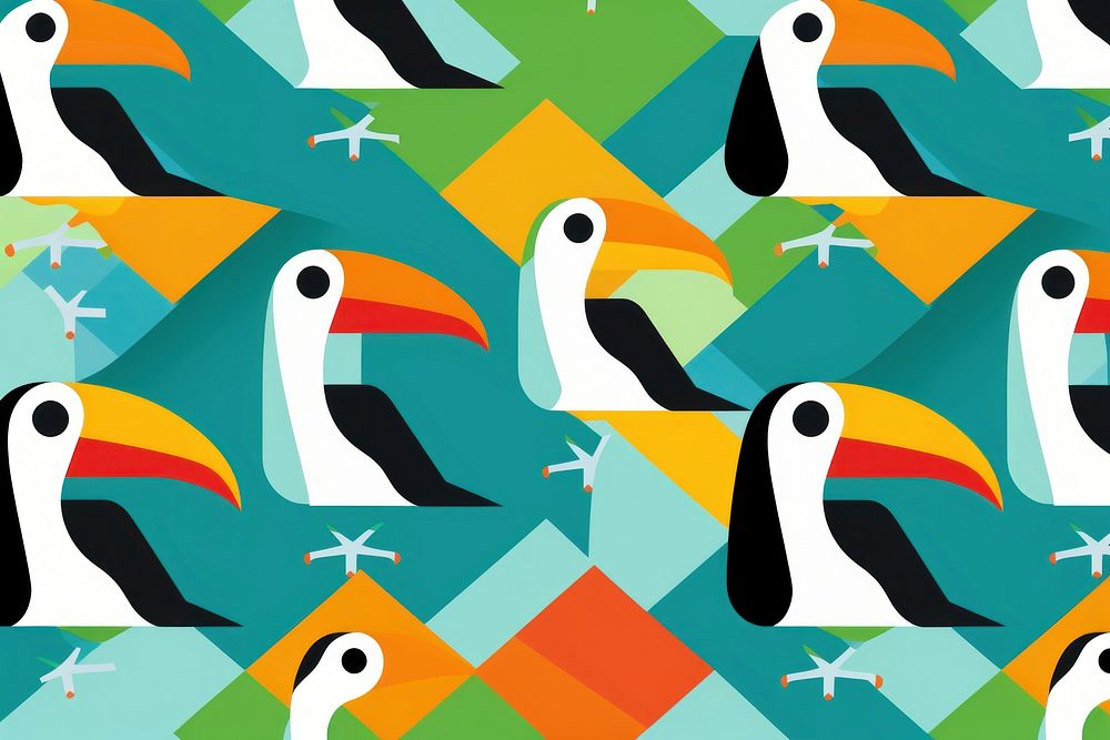 Toucan pattern backgrounds wildlife. AI generated Image by rawpixel.