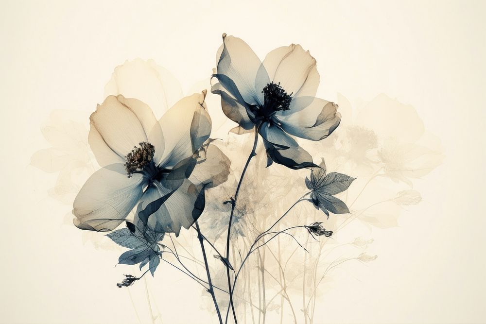 Vintage flower graphics petal plant. AI generated Image by rawpixel.