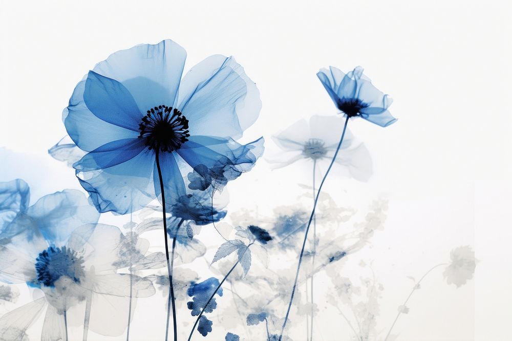 Blue flower outdoors nature petal. AI generated Image by rawpixel.
