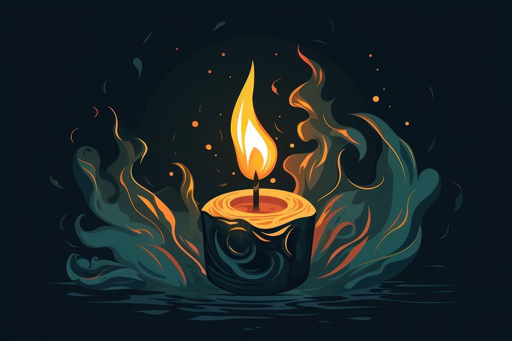 Candle fire spirituality illuminated. AI generated Image by rawpixel.