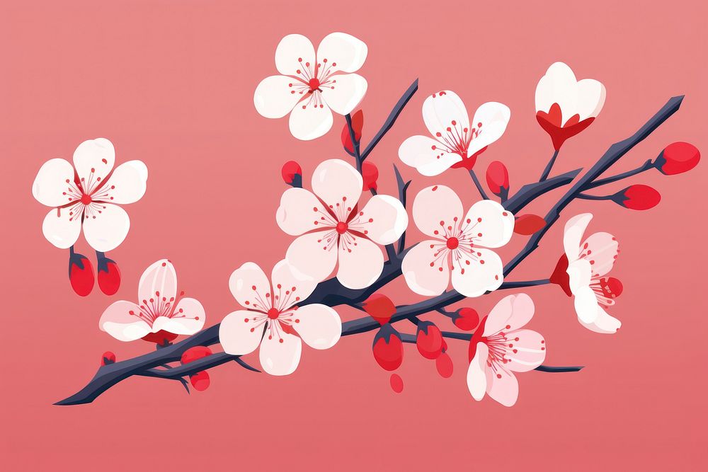 Sakura flower blossom plant inflorescence. AI generated Image by rawpixel.