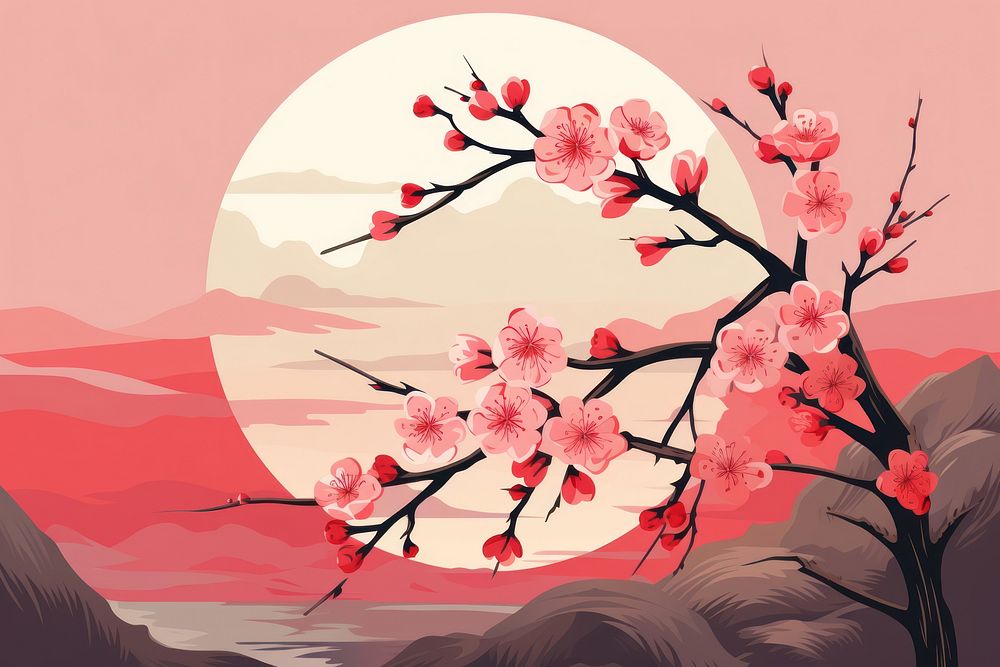 Sakura flower outdoors blossom nature. AI generated Image by rawpixel.