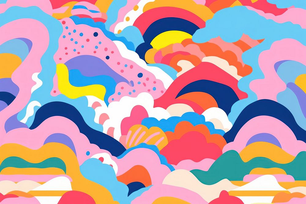Vibrant rainbow pattern painting graphics art. AI generated Image by rawpixel.