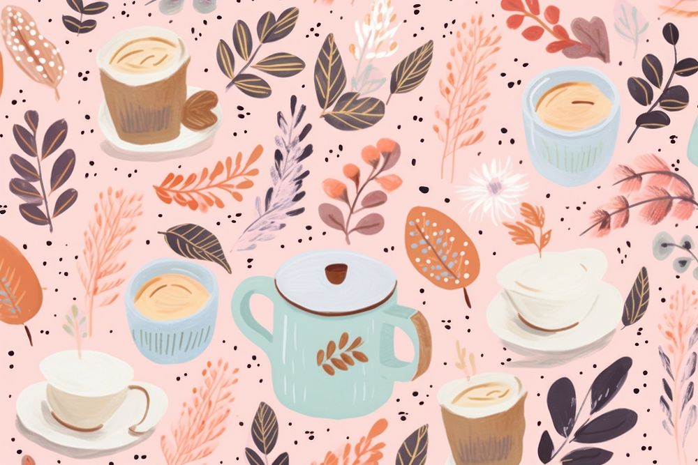 Coffee art pattern drink. AI generated Image by rawpixel.