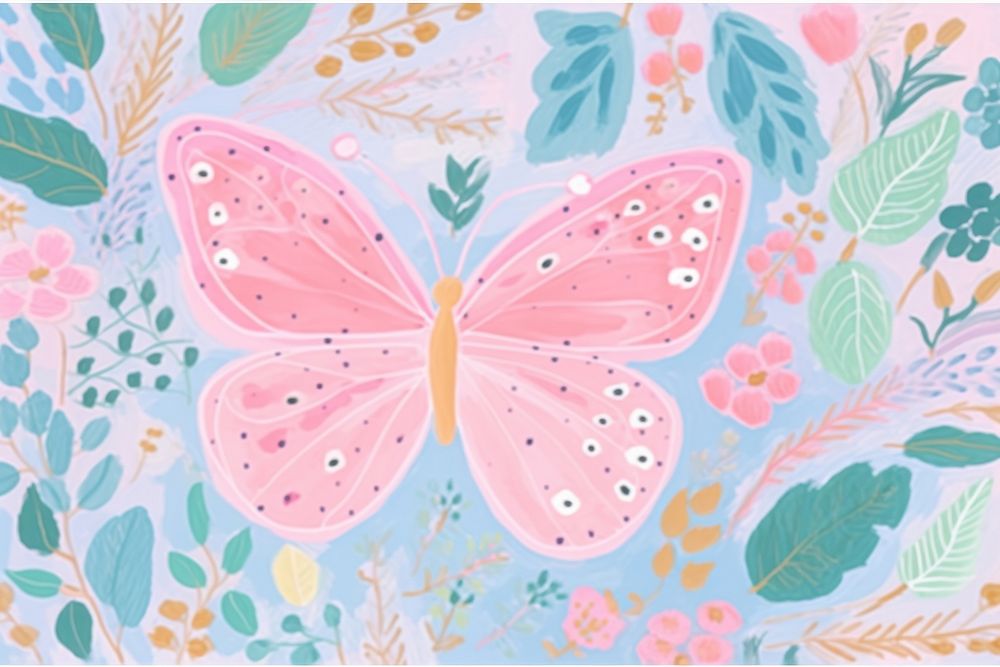 Butterfly outdoors pattern flower. AI generated Image by rawpixel.