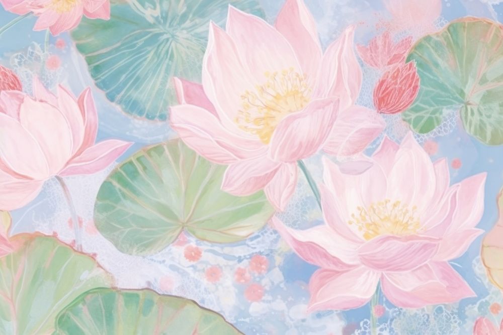 Lotus painting flower petal. AI generated Image by rawpixel.
