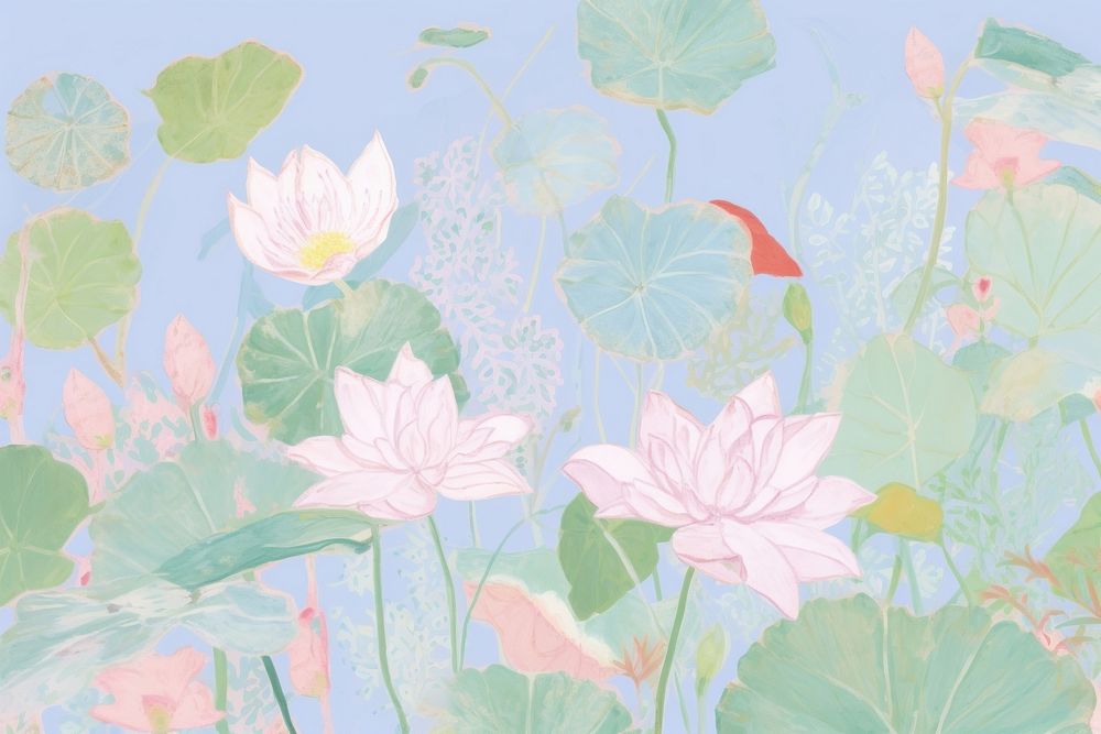 Lotus pattern flower plant. AI generated Image by rawpixel.