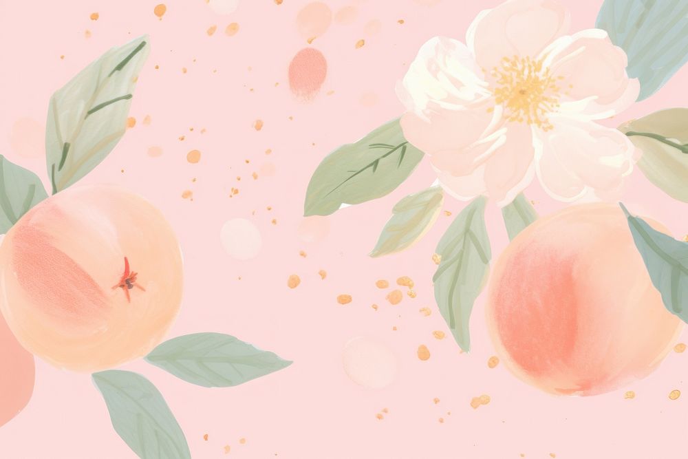 Peach flower plant art. AI generated Image by rawpixel.
