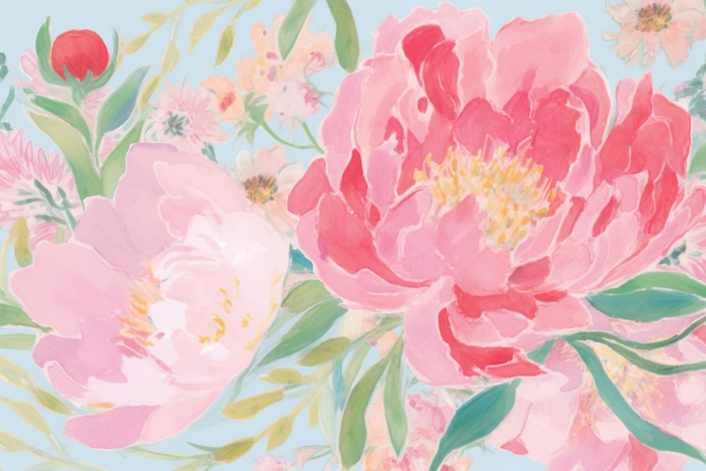 Peony abstract painting pattern. AI generated Image by rawpixel.
