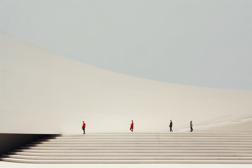 People at the stairs architecture staircase outdoors. AI generated Image by rawpixel.