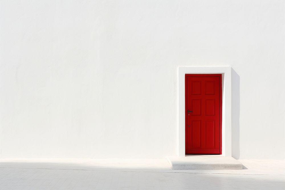 White wall and red door architecture building protection. AI generated Image by rawpixel.