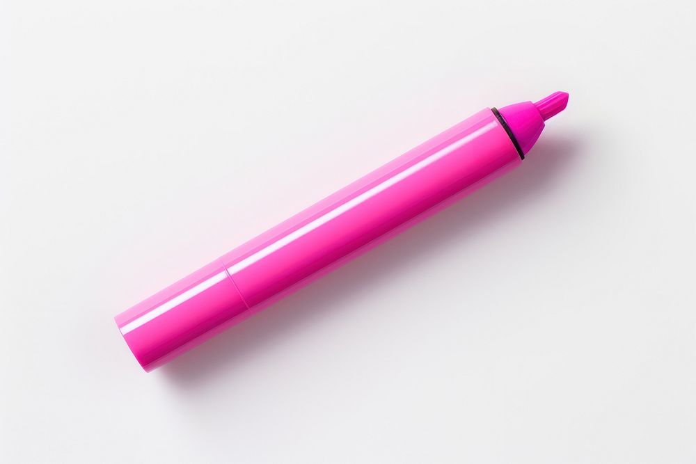 Pink marker highlighter cosmetics pen white background. AI generated Image by rawpixel.