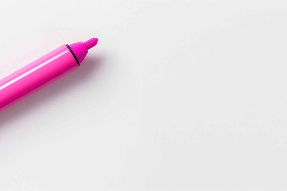 Pink marker highlighter pen white background cosmetics. AI generated Image by rawpixel.