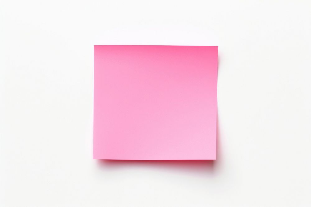 Pink sticky note paper white background simplicity. AI generated Image by rawpixel.