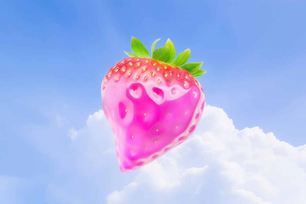 Strawberry balloon plant fruit. AI generated Image by rawpixel.