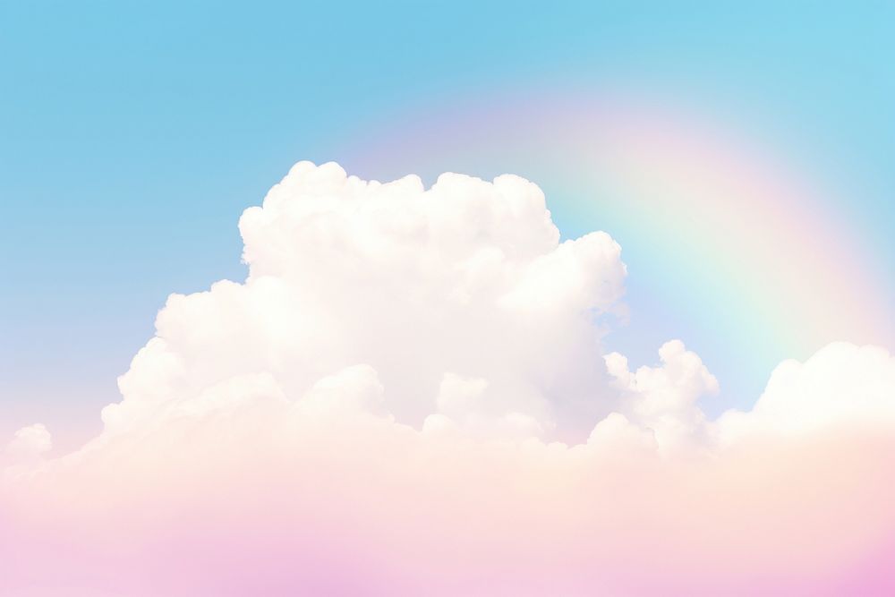 Pastel rainbow sky and cloud outdoors nature tranquility. AI generated Image by rawpixel.