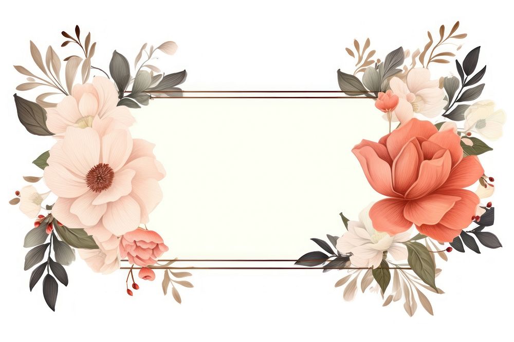 Elegant frame flower pattern plant. AI generated Image by rawpixel.