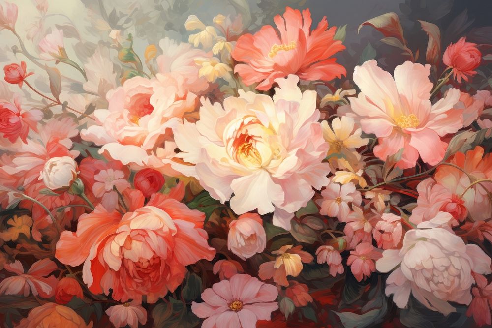 Floral painting blossom flower. AI generated Image by rawpixel.