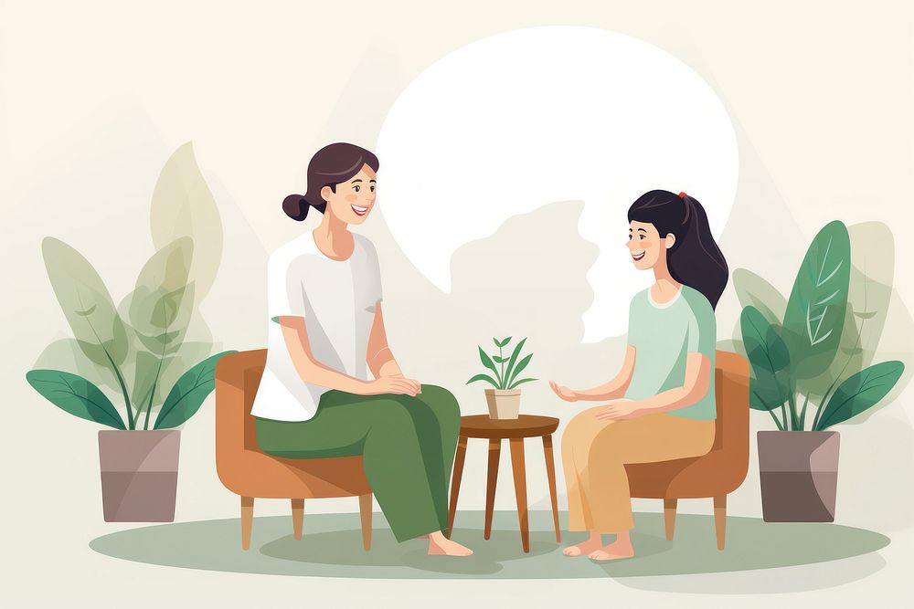 Therapist talking conversation furniture sitting. AI generated Image by rawpixel.